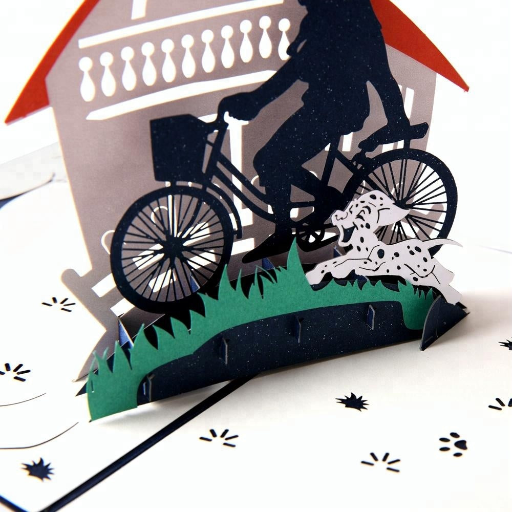 C - Father's Day Thank You Postcards 3D Pop up Handmade Paper Laser Cutting Greeting Cards