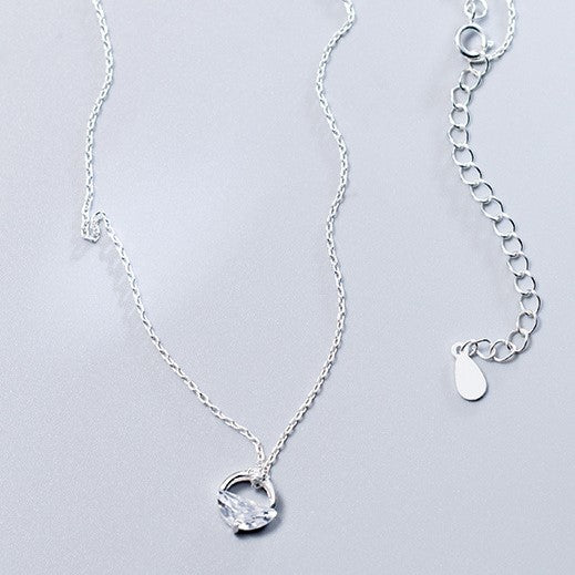 Fashionable temperament A pool of spring water 925 Silver Necklace