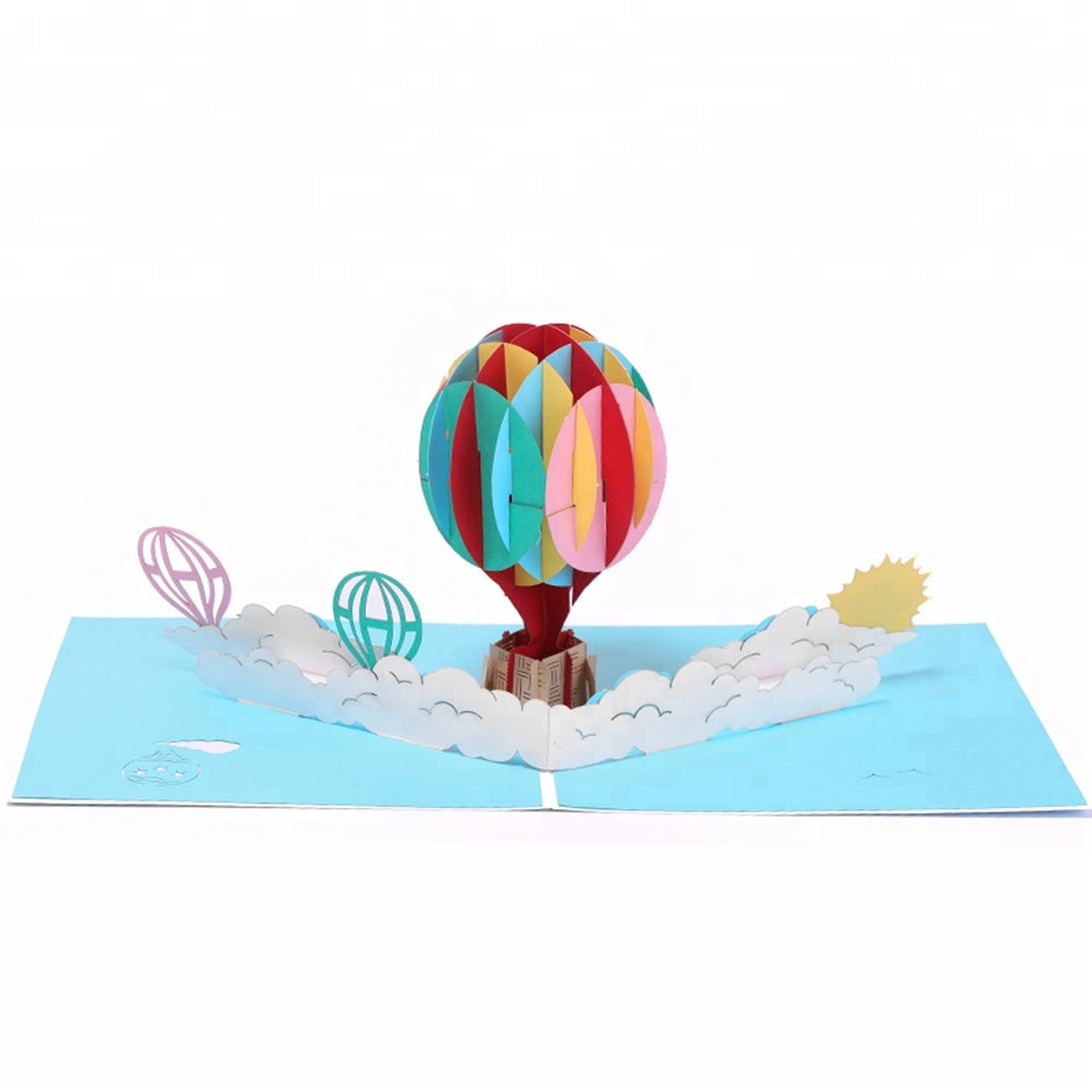 A1 - Hot air Balloon birthday greeting 3d pop up greeting card