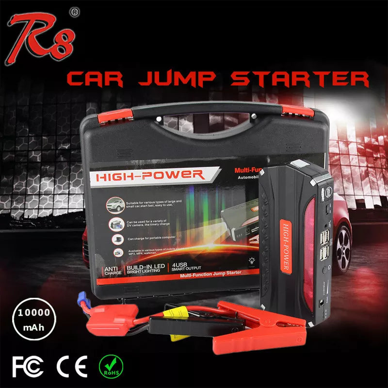 L - Car Jump Starter 68800mAh 4USB Portable Multifunction Rechargeable LED Emergency Battery