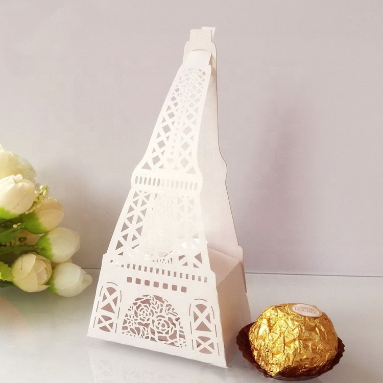 M - 20pc Eiffle Tower Party Favor Boxes Laser Cut Box Graduation Birthday Wedding Bridal Gift Favour