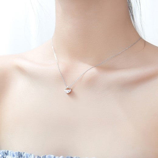 Fashionable temperament A pool of spring water 925 Silver Necklace