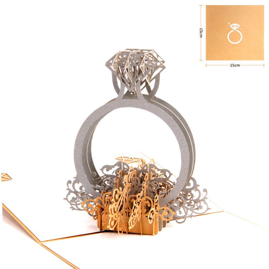 C - Engagement Paper new design Ring 3d valentine greeting cards