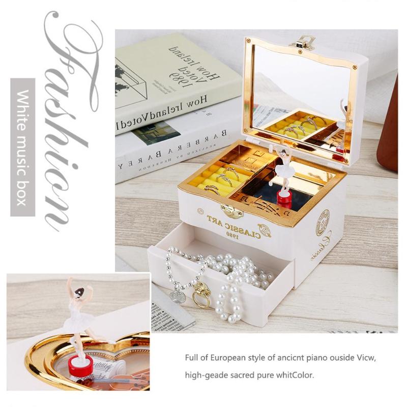 Music Box Dancing Ballerina Jewelry Storage Old Timer Vintage Retro Style Home Decor Musical Gift Toy