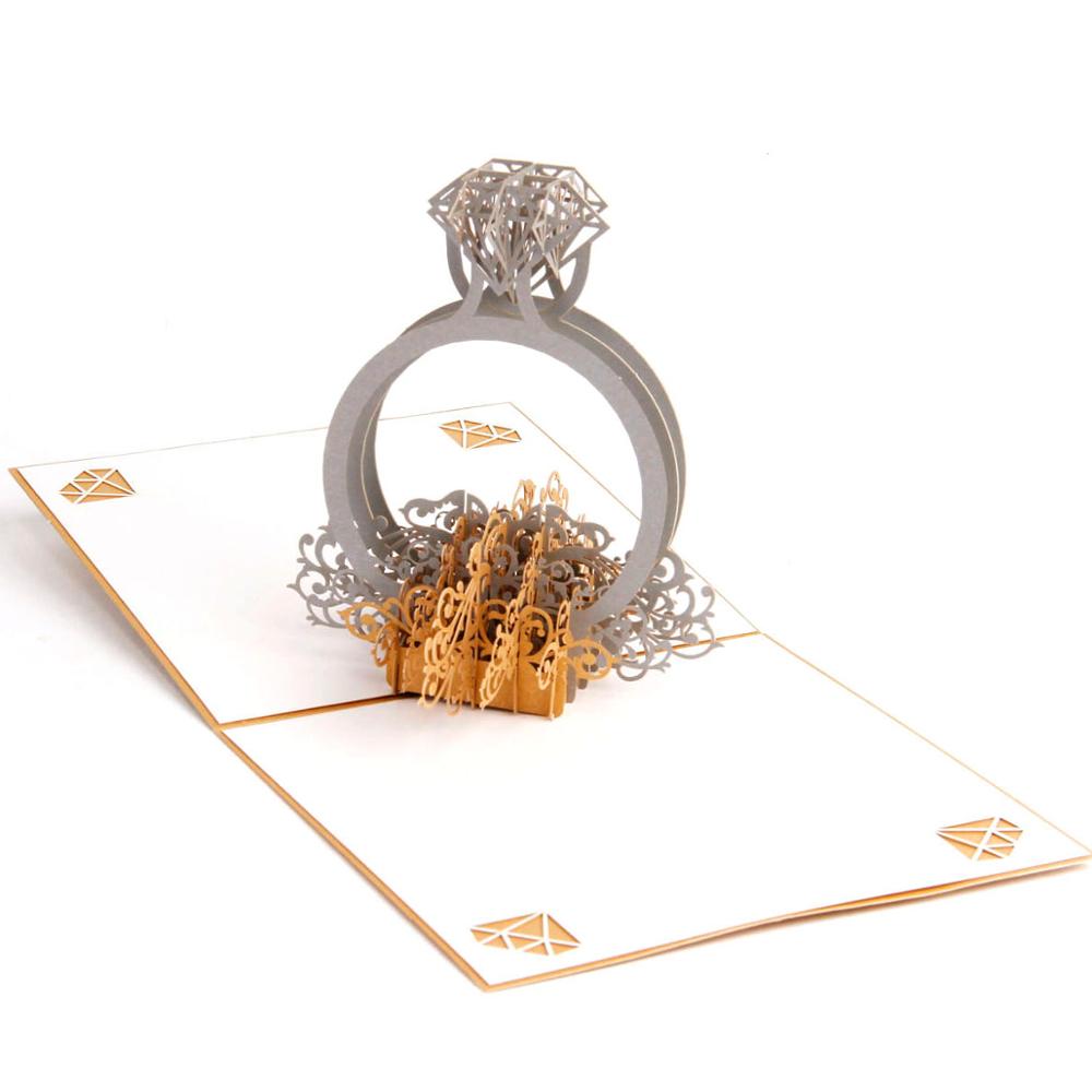 C - Engagement Paper new design Ring 3d valentine greeting cards