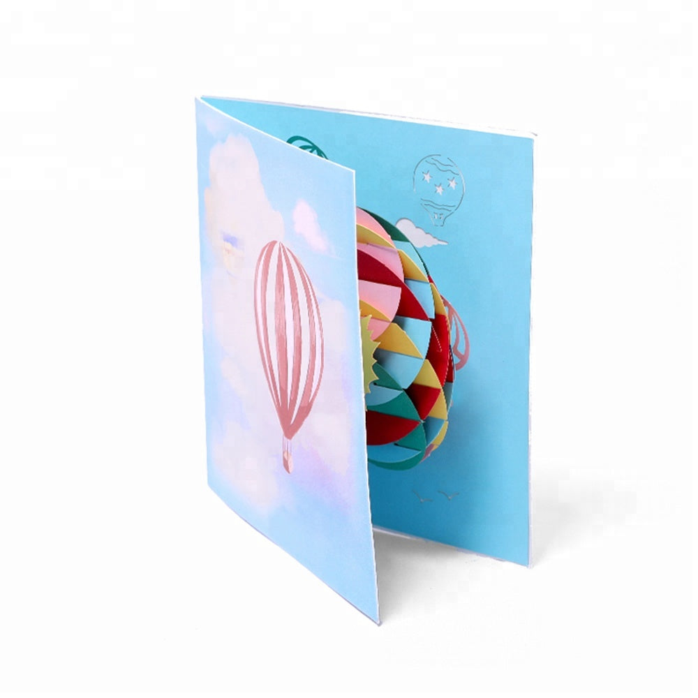 A1 - Hot air Balloon birthday greeting 3d pop up greeting card