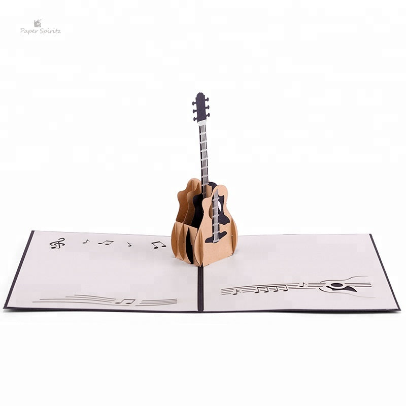 A1 - Guitar 3D Pop Up Card Birthday Greeting Card