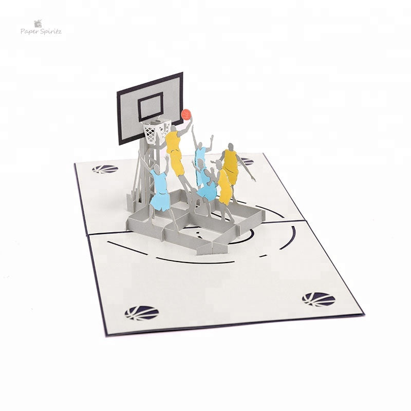 B - Paper Spiritz Sport Pop Up Basketball Player Birthday Gift Greeting Card