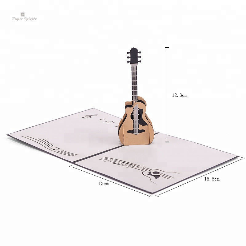 A1 - Guitar 3D Pop Up Card Birthday Greeting Card