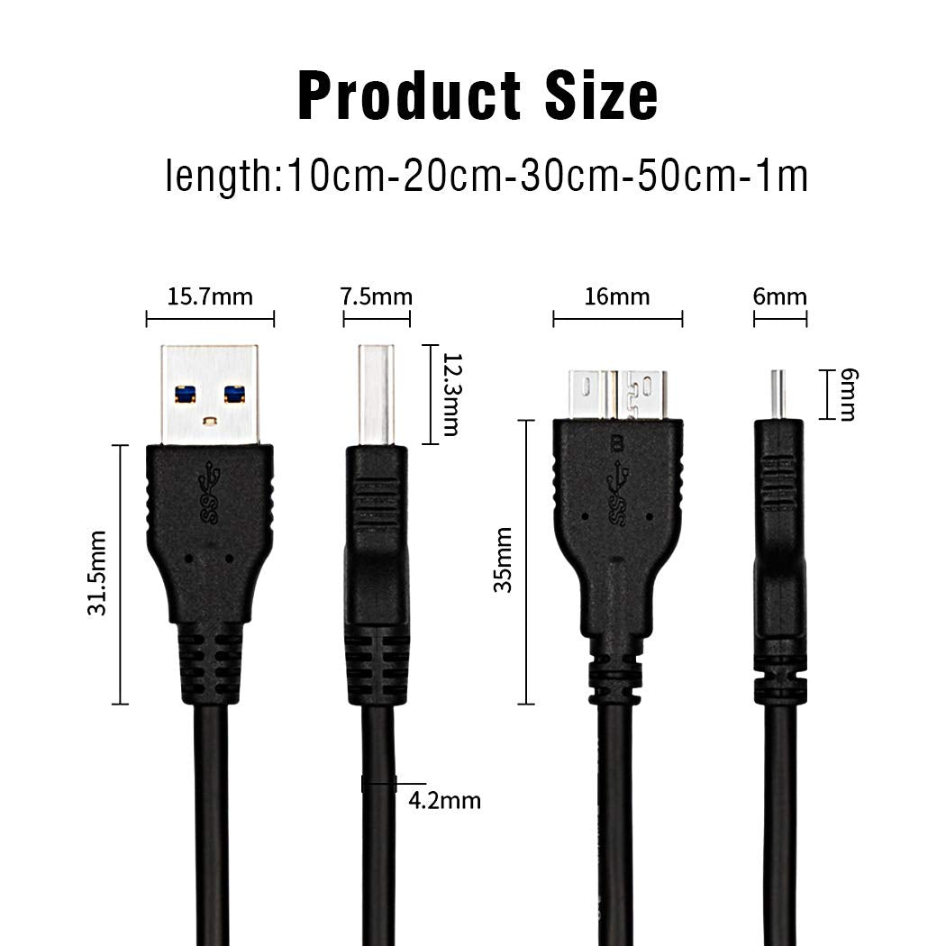 N - USB 3.0 Type A to Micro B Cable Fast Data Sync Cable
