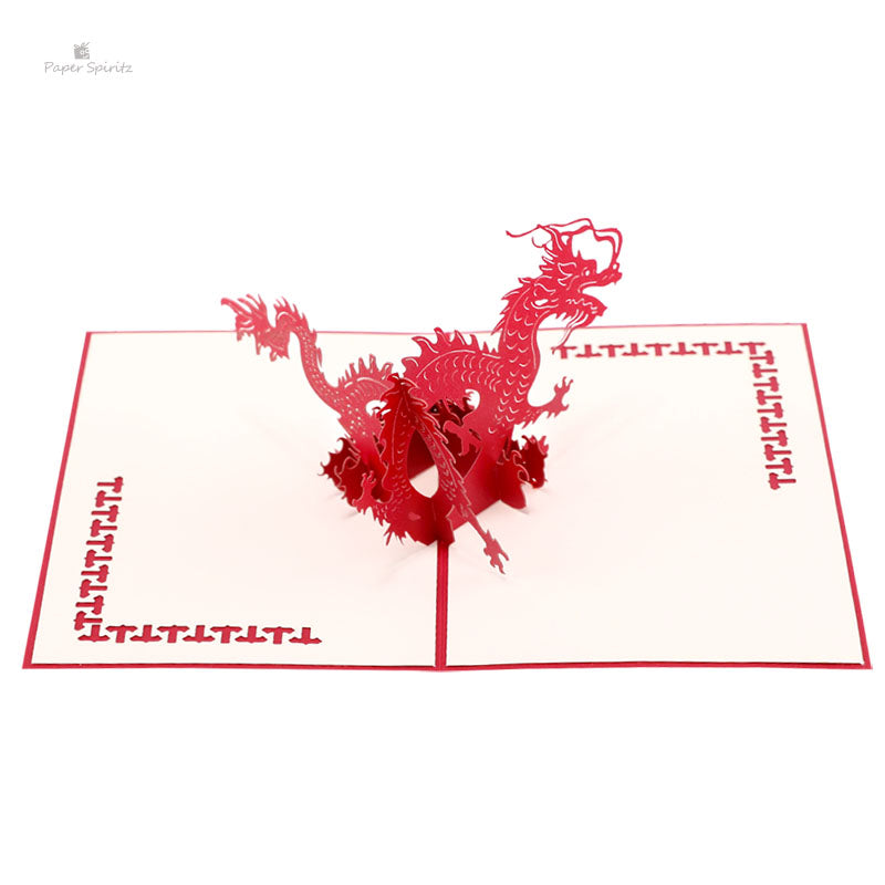 C - Chinese 3D dragon pop up card for new year gifts