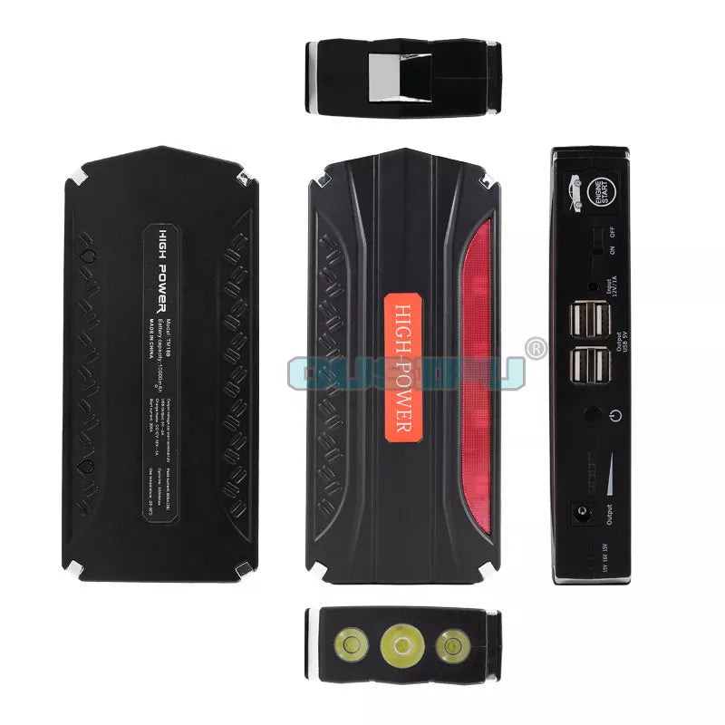 L - Car Jump Starter 68800mAh 4USB Set With Air Compressor Rechargeable Portable Multifunction LED Emergency Battery