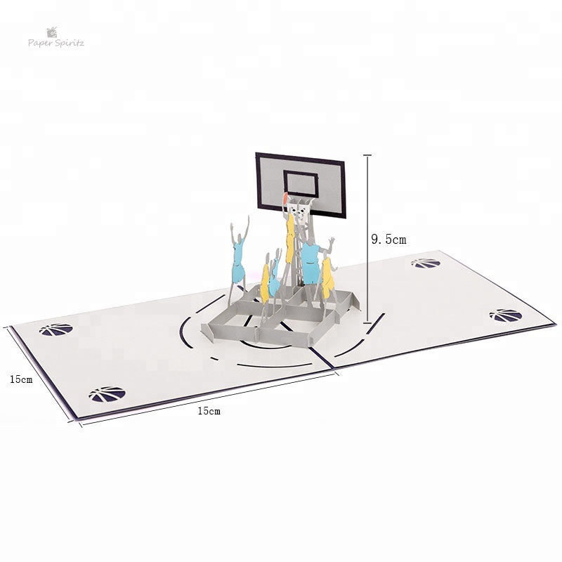 B - Paper Spiritz Sport Pop Up Basketball Player Birthday Gift Greeting Card