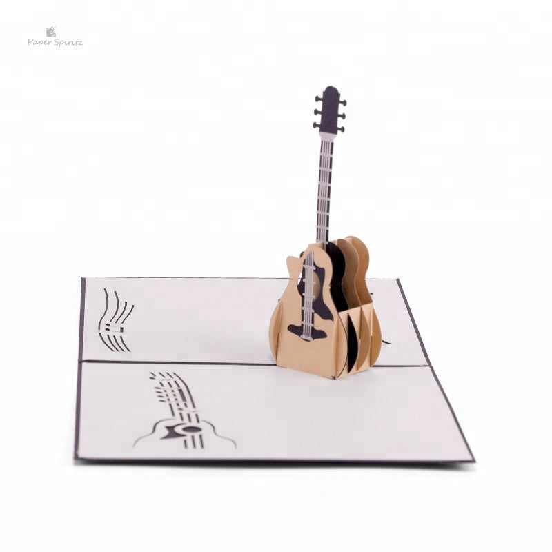 A1 - Guitar 3D Pop Up Card Birthday Greeting Card
