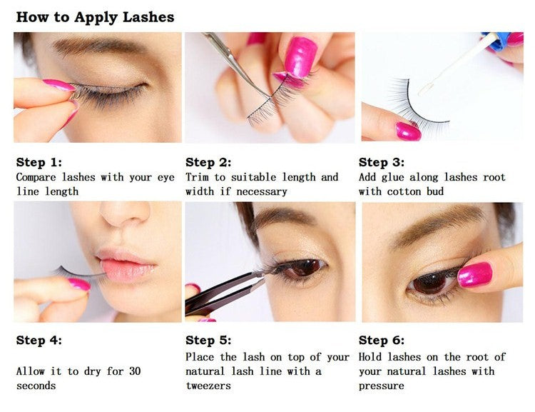 A - 5 Pairs 3D Mink Natural Look Eyelashes 25mm Faux Eyelashes high quality