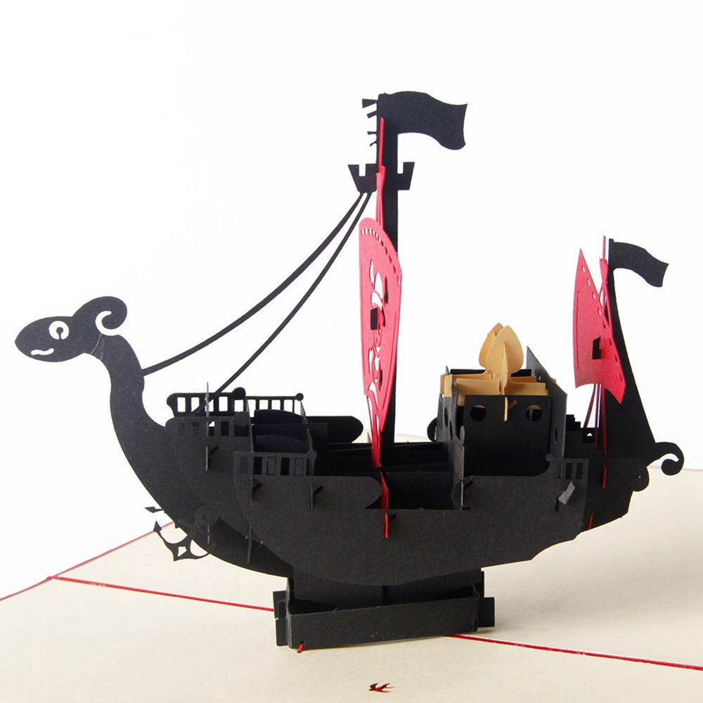 A1 - Pirate Unique custom design 3d pop up card for greeting