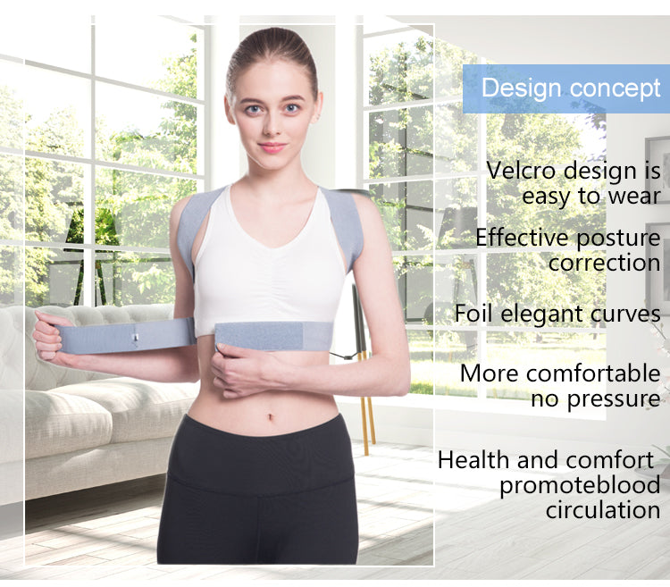 Posture Corrector Adjustable Back Support For Woman Helps Promote Proper Posture Blue