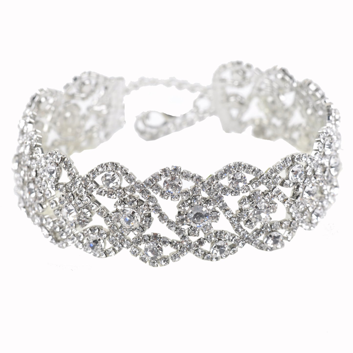 S - Luxury Crystal Beads Collar Chokers Necklace Pendant Geometry Rows Wedding Rhinestone Bead Necklace Statement Chokers