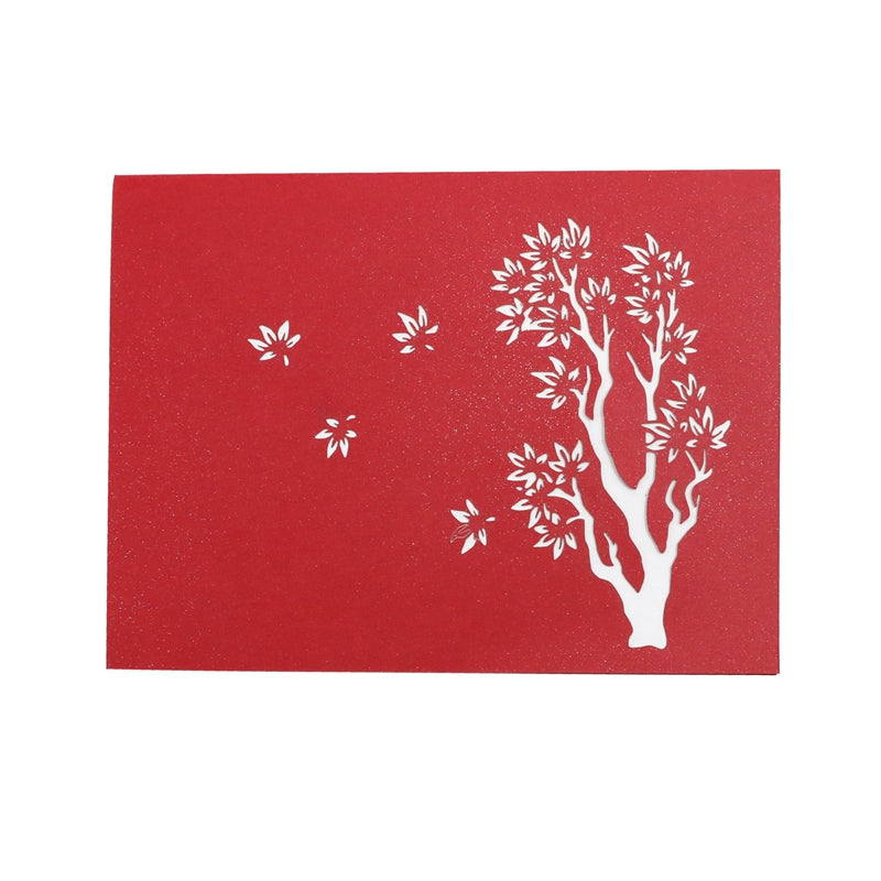 A2 - Red Maple Tree Pop Up Greeting Cards