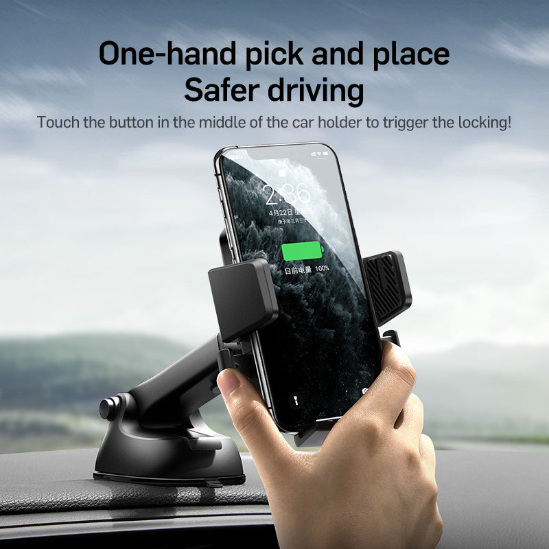 K - Joyroom Wireless Phone Charger Dashboard Car Cellphone Holder Dash Mount Windshield