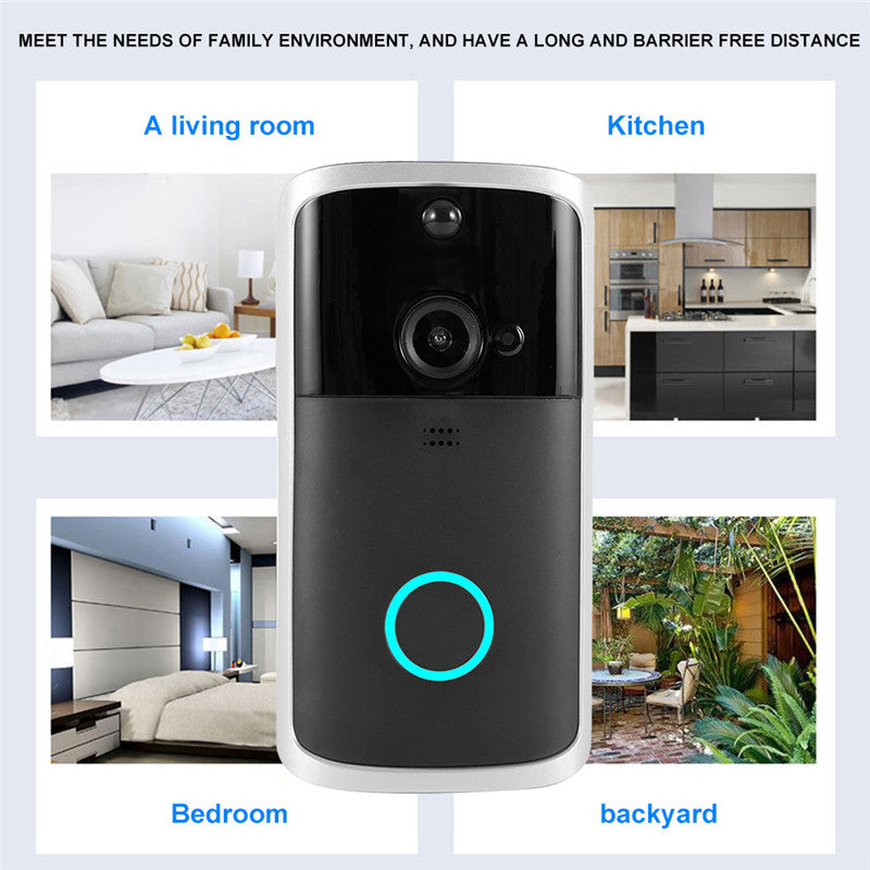 P - Aiwit Phone App 720P WiFi Video Wireless  Smart Doorbell V5 With Chime And Rechargeable Batteries For Phone Home Security