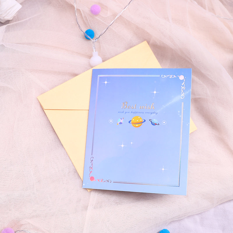 C - PVC material 3d pop up Dream planet greeting cards