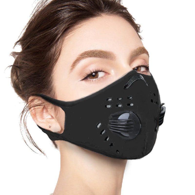 Black Face Masks Cloth Face covering with Filter Cycling Unisex Adult