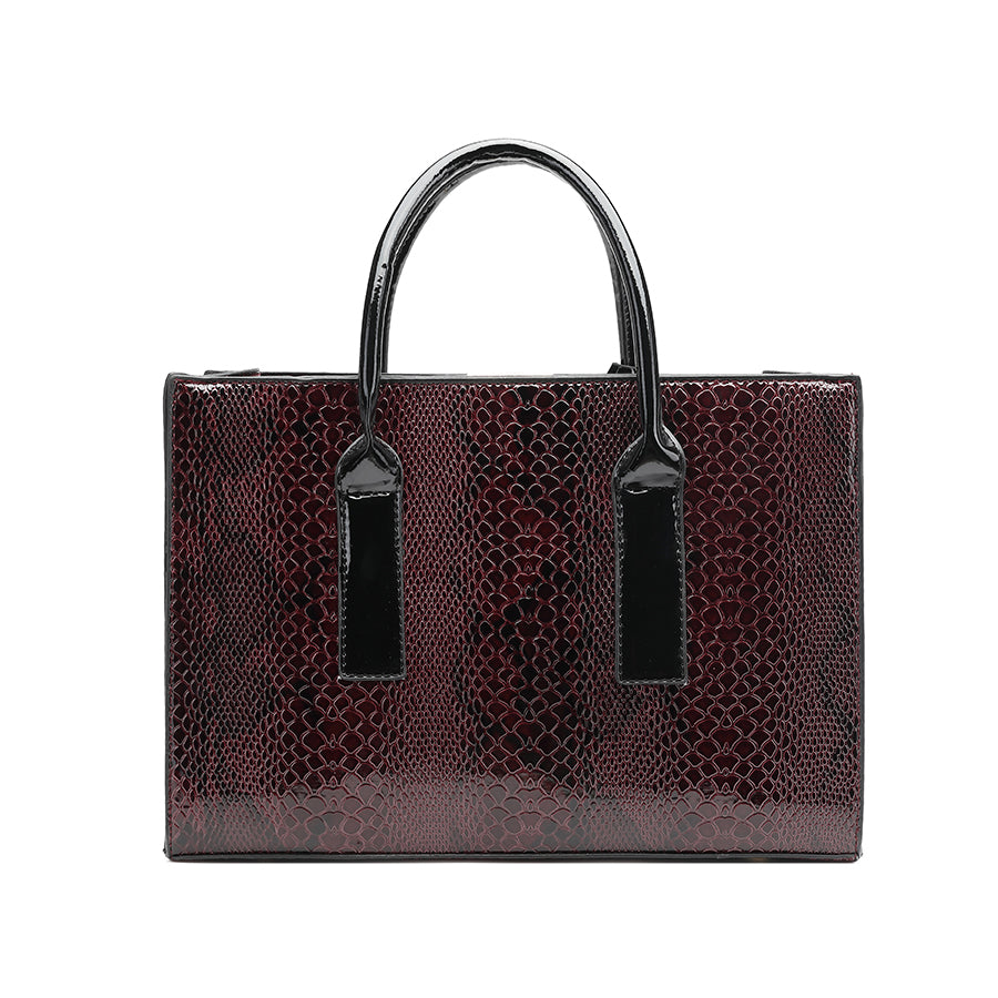 Snake Pattern PU Leather Casual Tote Ladies Fashion Document Hand bags