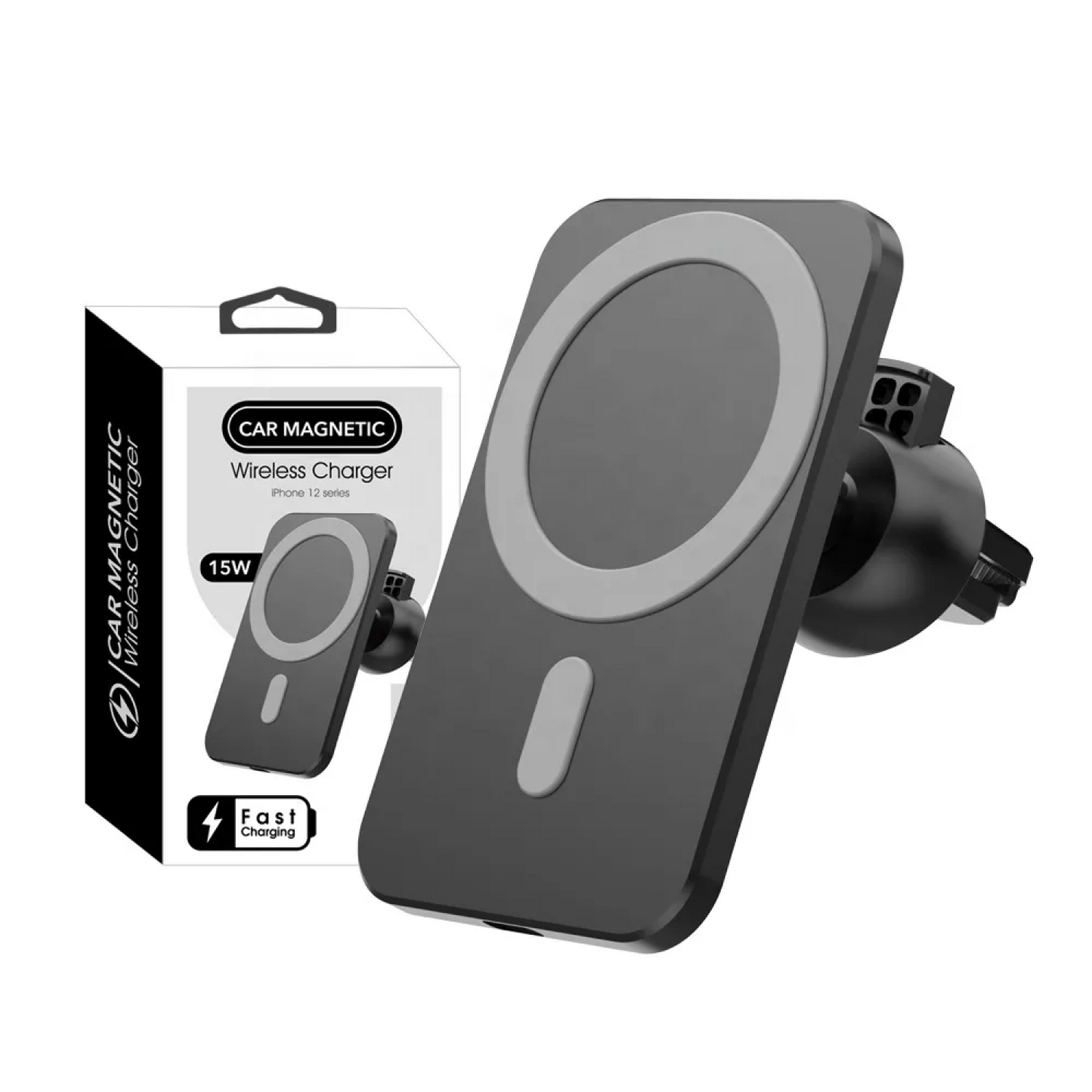 K - 15W fast magnetic wireless charger car mount car phone holder