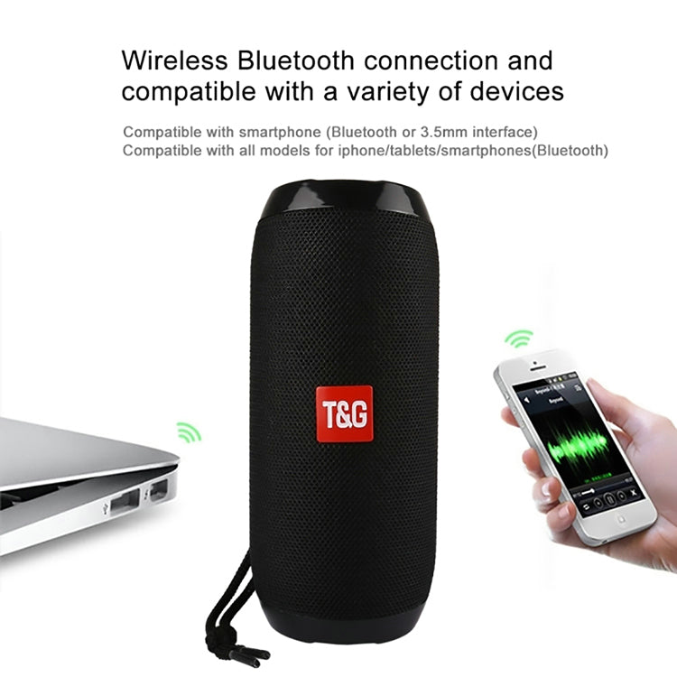 H - T&G Multifunctional Portable Mini Wireless Outdoor Speaker Waterproof IPX6 Mini Bluetooth Stereo Bass USB/TF/FM Radio Loud Sound Box for Phone TV Laptop