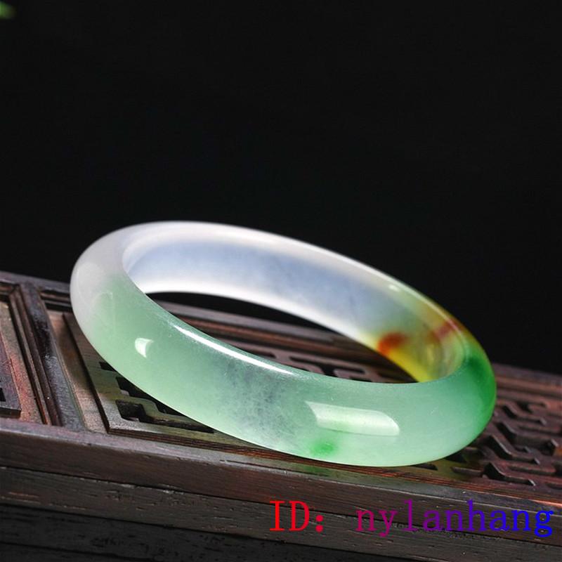 Jadeite Color Jade Bangle Bracelet Natural Amulet Women Jewelry For Chinese Gifts