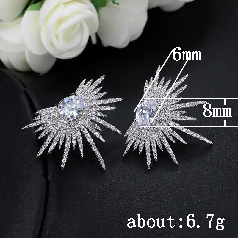 Crystal Fireworks Earrings Diamond Rhinestone Sparkling Stud Earring Gift