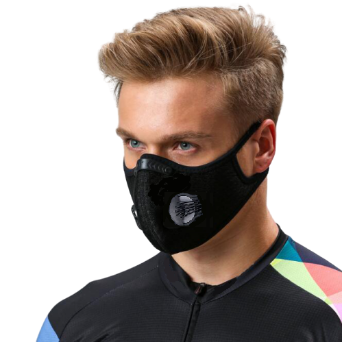 Black Face Masks Cloth Face covering with Filter Cycling Unisex Adult