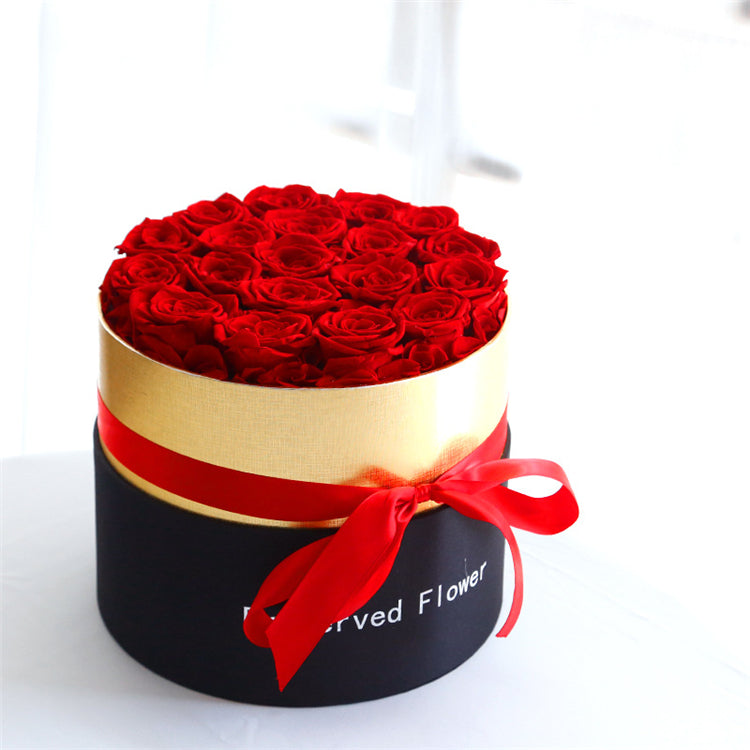 I - Eternal Natural Rose Bouquet Handmade Preserved Real Roses Box Valentines Gift