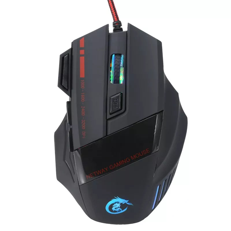 N - RGB Wired Gaming Mouse 5500 DPI Optical PC Ergonomic Computer Mouse