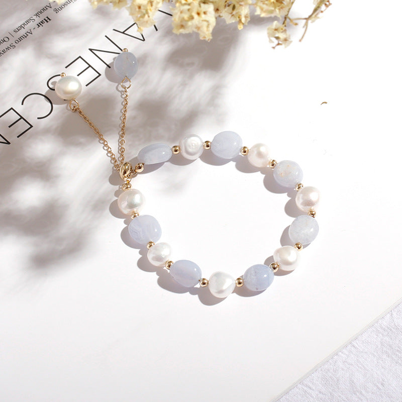 Baroque Freshwater Pearl Crystal Bracelets Nature Colourful Bead Adjustable Bracelet For Girls