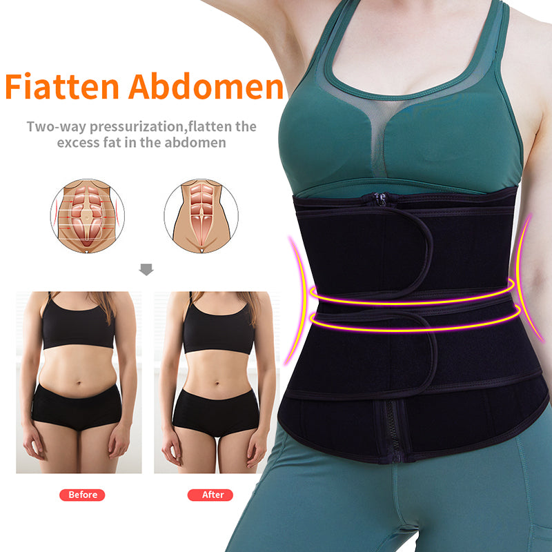 Waist Trainer Belt for Women Slimming Belly Band Sweat Sports Girdle Belt Black