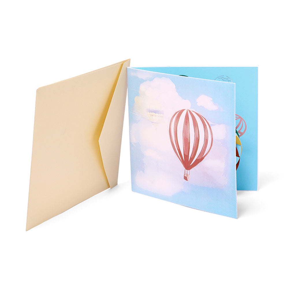 A1 - Hot air Balloon birthday greeting 3d pop up greeting card