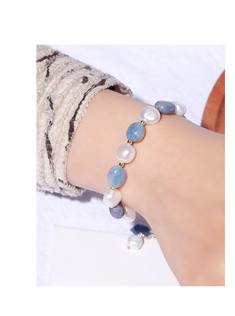 Baroque Freshwater Pearl Crystal Bracelets Nature Colourful Bead Adjustable Bracelet For Girls