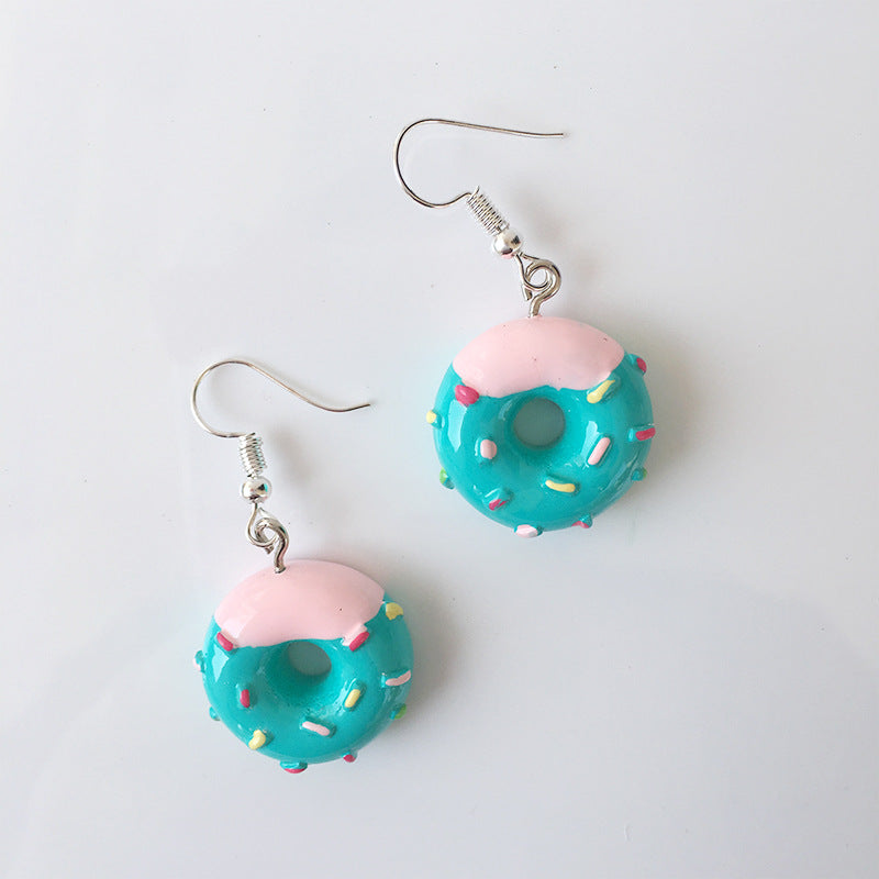 SS - Mini Donuts Charm Earrings Sprinkles Glazed Doughnut Dangle
