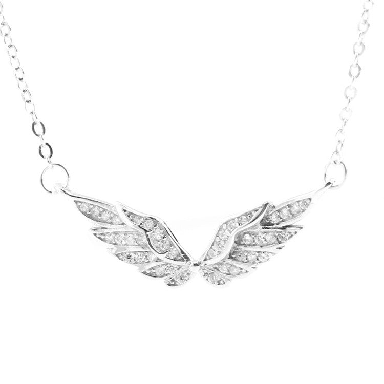 G - Wings Necklace 925 Sterling Silver Guardian Angel Pendant Chocker Cavicle Gift