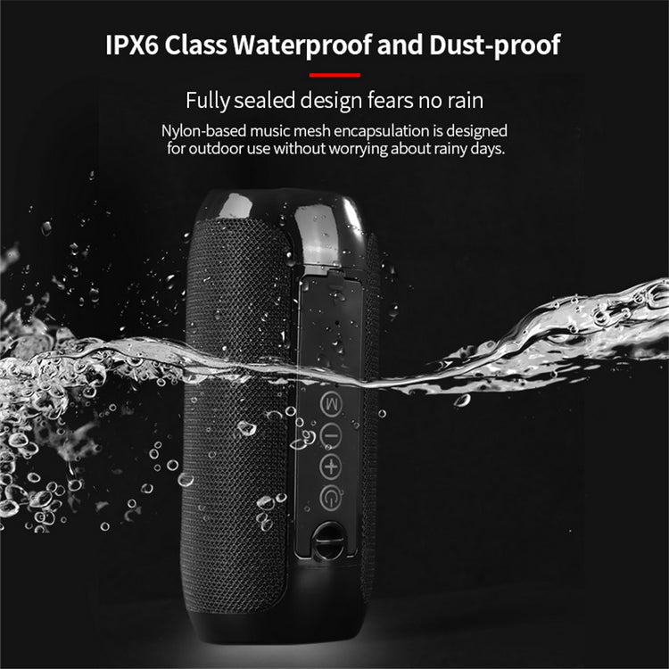 H - T&G Multifunctional Portable Mini Wireless Outdoor Speaker Waterproof IPX6 Mini Bluetooth Stereo Bass USB/TF/FM Radio Loud Sound Box for Phone TV Laptop