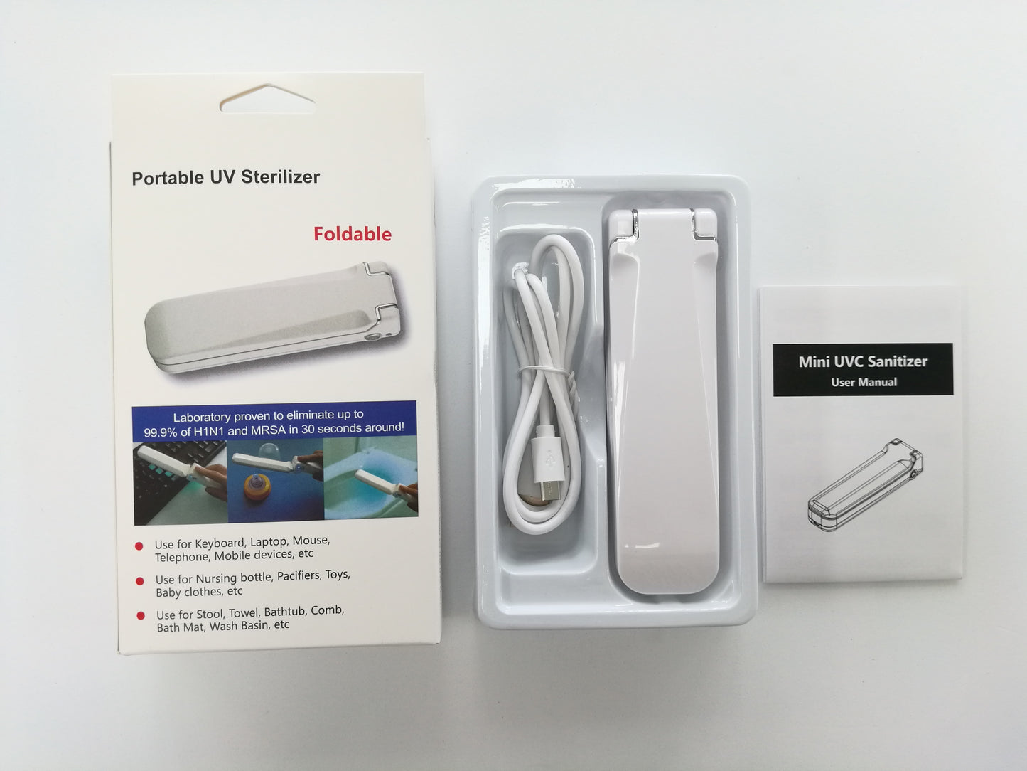 P - Portable UVC Sanitizer Wand UV Sterilizer 99.9% Sterilization Cordless Battery