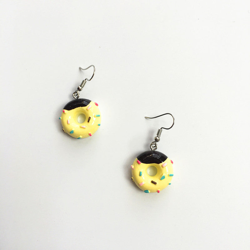 SS - Mini Donuts Charm Earrings Sprinkles Glazed Doughnut Dangle