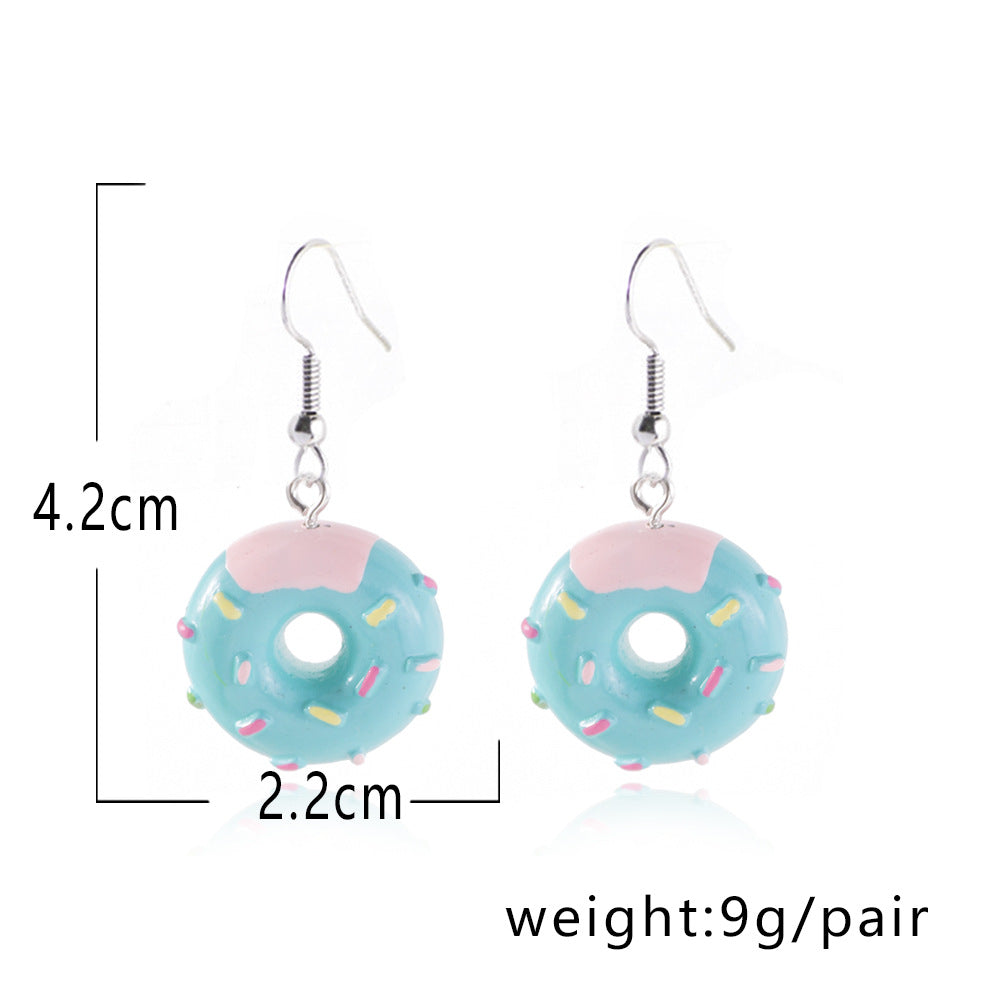 SS - Mini Donuts Charm Earrings Sprinkles Glazed Doughnut Dangle