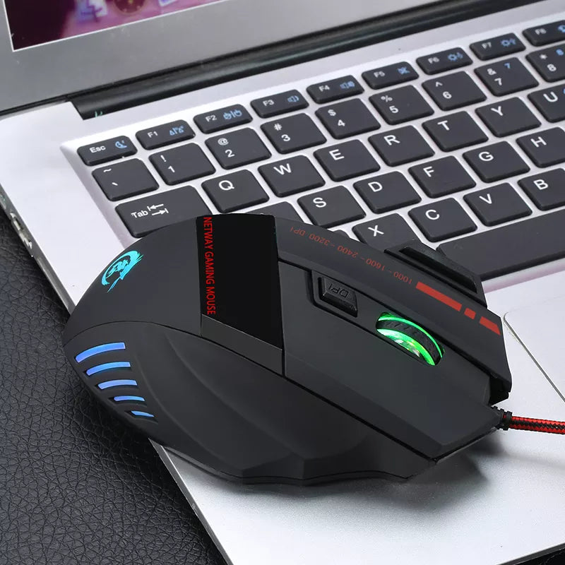 N - RGB Wired Gaming Mouse 5500 DPI Optical PC Ergonomic Computer Mouse