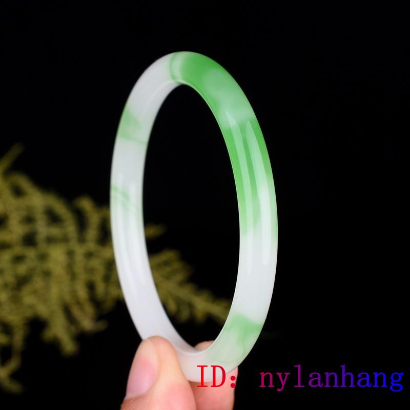 Fashion Natural Jewelry Amulet Charm Carved Gifts Jadeite Green Jade Bangle Bracelet
