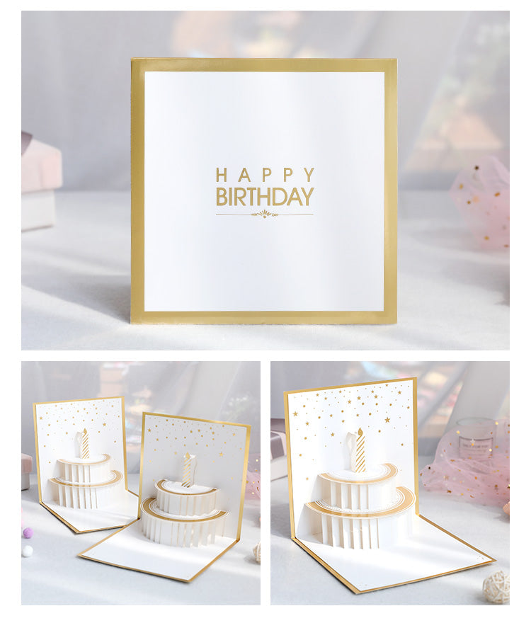 B - pop up 3d birthday cake greeting cards