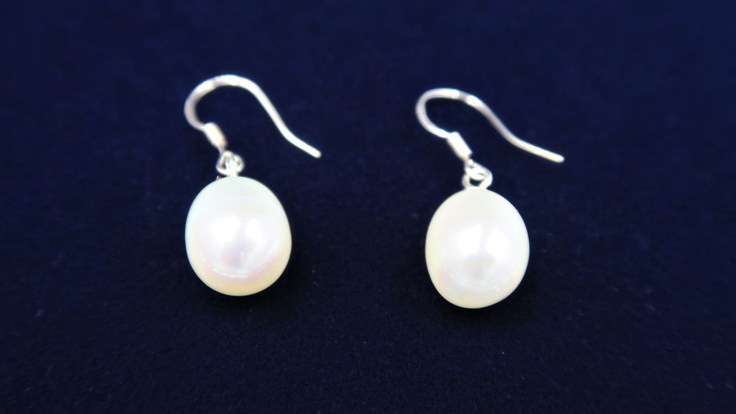 PC - Real Pearl Full Set White Necklace Bracelet Earring Celeste 925 Sterling Silver gift
