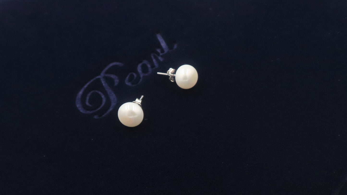 PA - Real Pearl Full Set Fresh Water Pearls Necklace Bracelet Earring Celeste 925 Sterling Silver White Round Pearls gift box